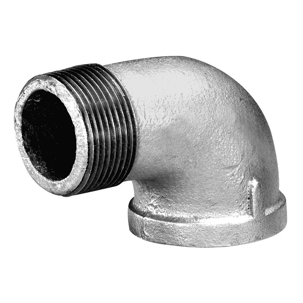 Galvanized Malleable Iron Class 150 90 deg Street Elbow, FNPT x MNPT, Import