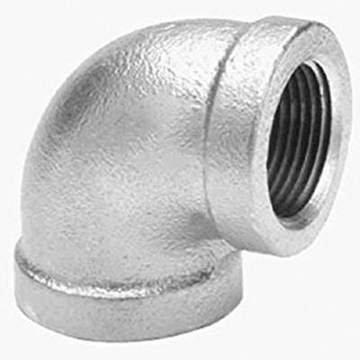Galvanized Malleable Iron Class 300 XH 90 deg Elbow, Threaded, Import