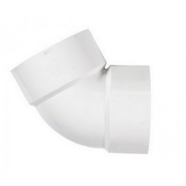 White PVC SCH 40 60 deg DWV Elbow, Hub