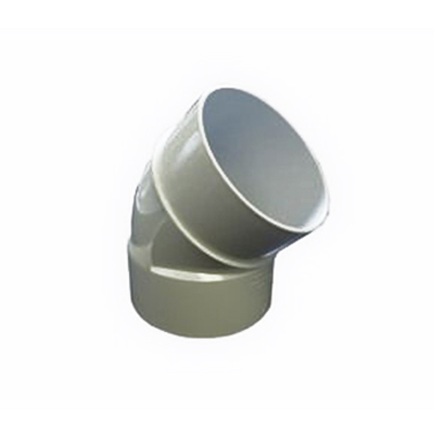 PVC Injection Molded 45 deg Street Elbow, Spigot x Solvent Weld Hub, Domestic