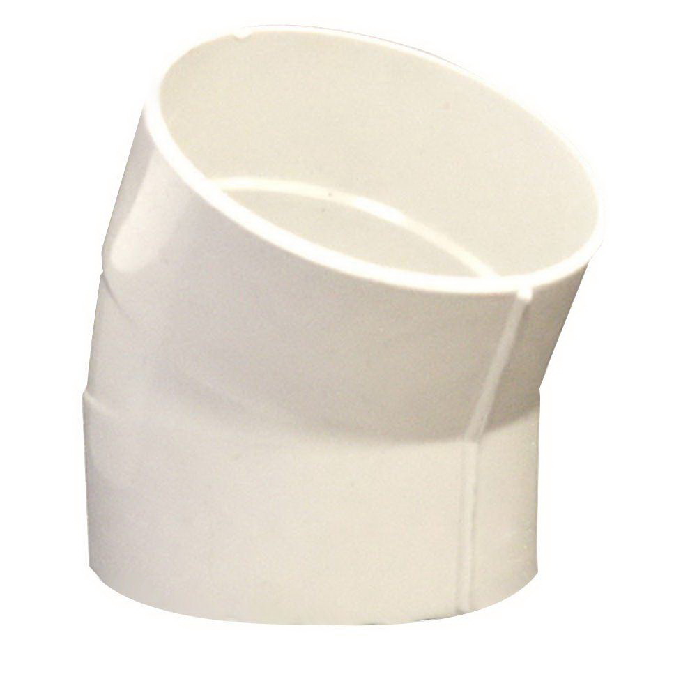 PVC Injection Molded 22.5 deg Street Elbow, Spigot x Solvent Weld Hub, Domestic