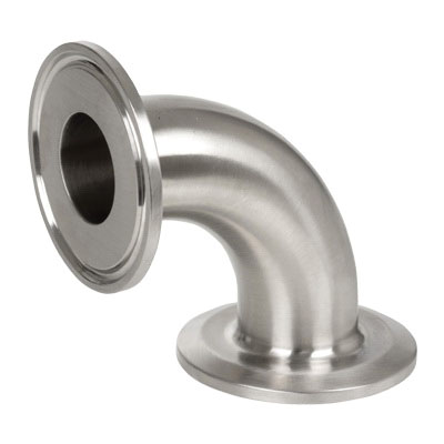 304 Stainless Steel 90 deg Sanitary Elbow, Clamp End