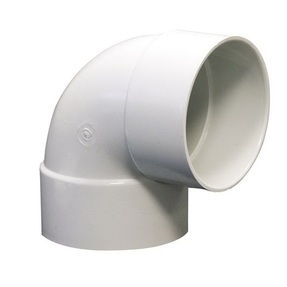 PVC Injection Molded 90 deg Elbow, Solvent Weld Hub, Domestic