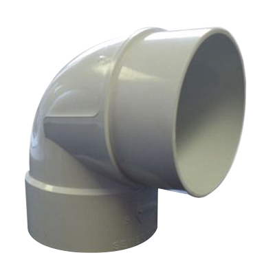PVC Injection Molded 90 deg Street Elbow, Spigot x Solvent Weld Hub, Domestic