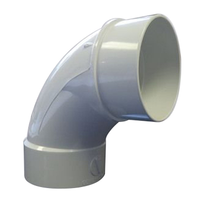 PVC Injection Molded 90 deg Long Turn Street Elbow, Spigot x Solvent Weld Hub, Domestic