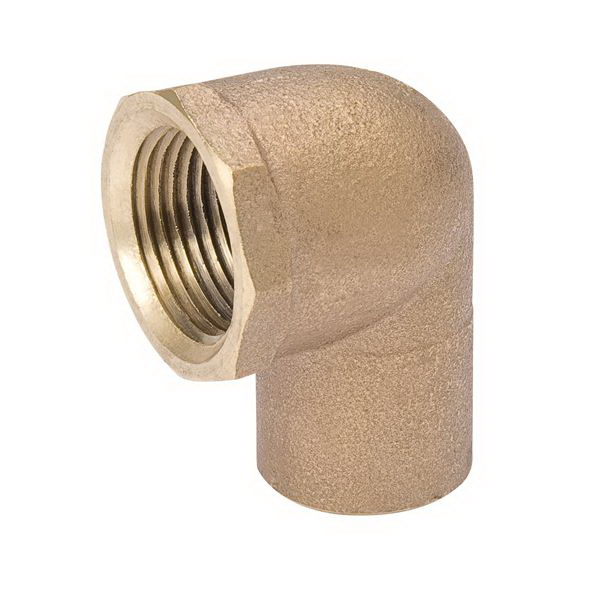 Brass Alloy Cast 90 deg Elbow, Copper (Female Solder) x FNPT