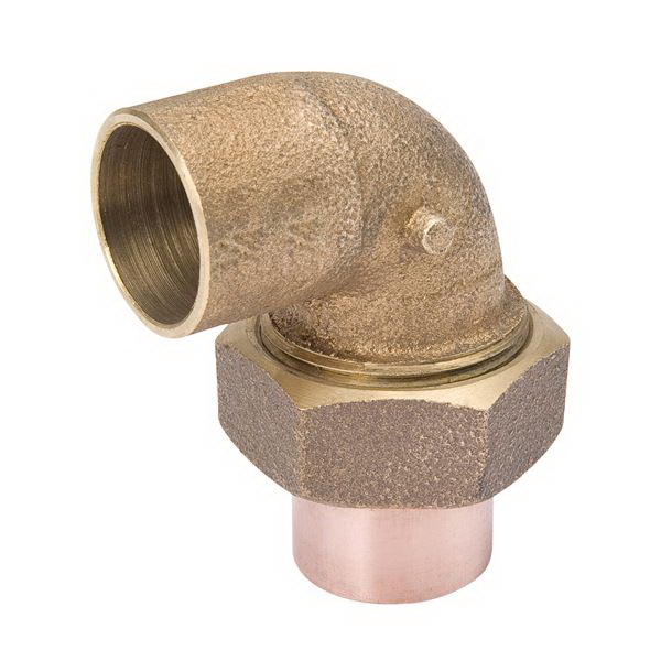 Brass Alloy Cast 90 deg Union Elbow, Copper (Female Solder)