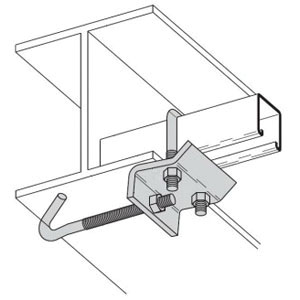 PLATED STRUT TO BEAM CLAMP W/ SQUARE U-BOLT & J-HOOK (#7080/BC620600EG)