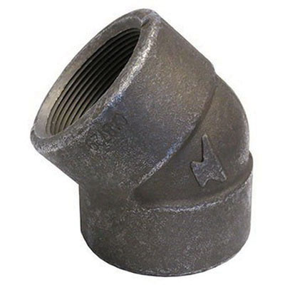 Steel Class 2000 SCH 80 Forged 45 deg Elbow, FNPT, Domestic