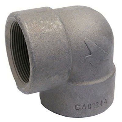 Steel Class 2000 SCH 80 Forged 90 deg Elbow, FNPT, Domestic