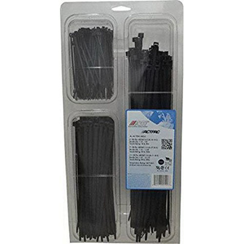 ACT AL-ACTPAC-400-0 / 200 4" 18LB / 100 7" 50LB / 100 11" 50LB UV BLACK CABLE TIES (PER PACK)
