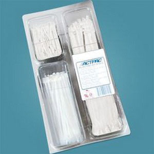 ACT AL-ACTPAC-400-9 / 200 4" 18LB / 100 7" 50LB / 100 11" 50LB NATURAL CABLE TIES (PER PACK)