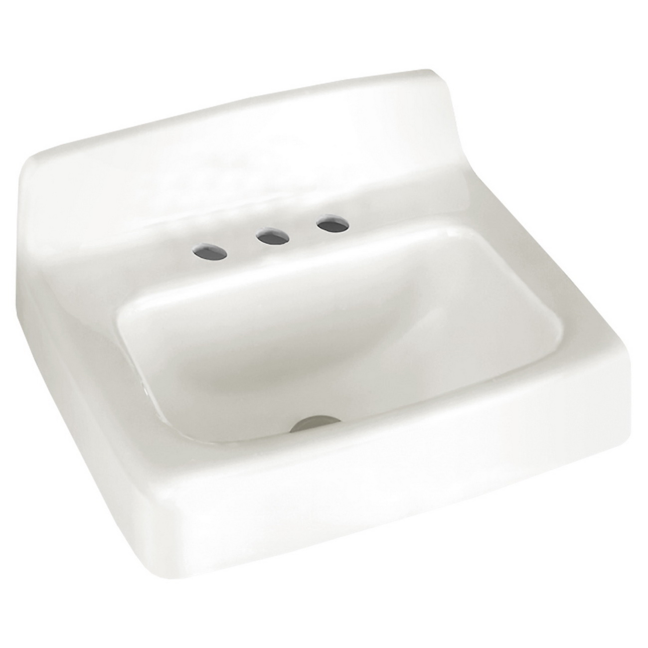 4867.004.020 AM.STD REGALYN 19X17 4CC WHITE WALL HUNG CAST IRON LAVATORY