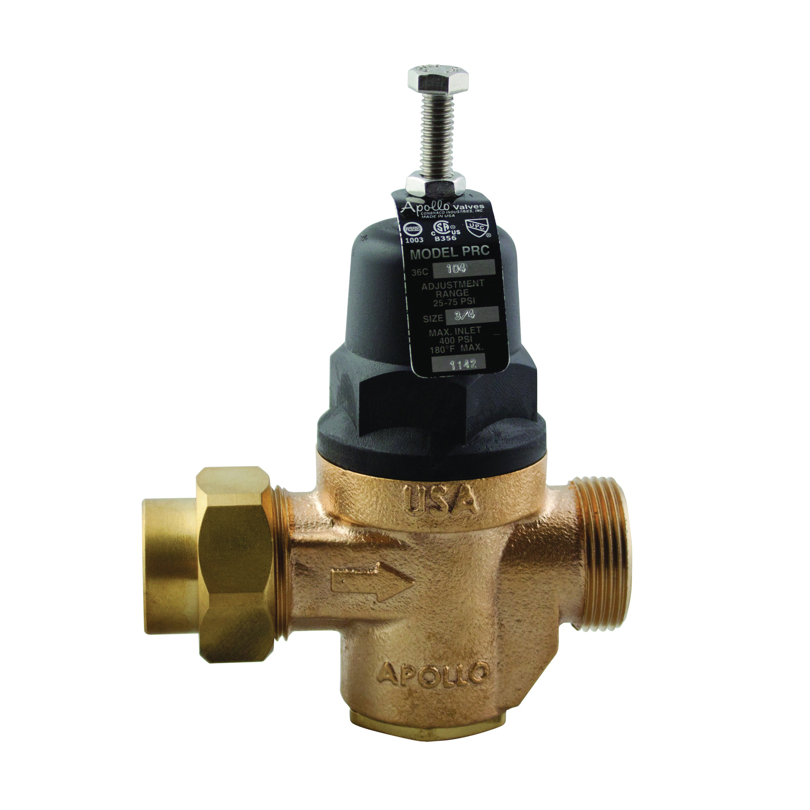 Apollo® Bronze Water Pressure Reducing Valve - Single Union NPT - 400 psig - 33 - 180 deg F