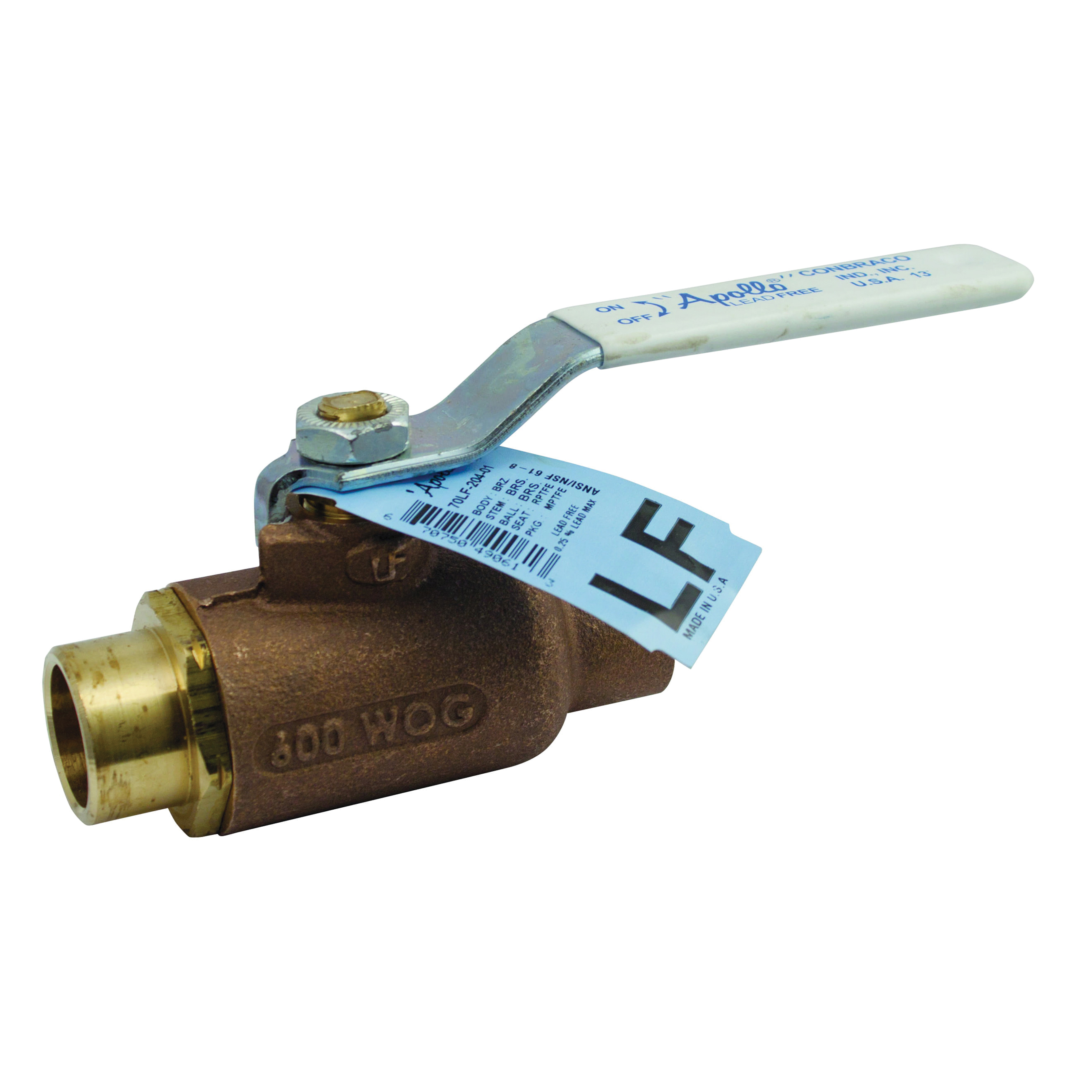 Apollo® 70LF-200 Series Lead Free Bronze 2-Piece Standard Port Ball Valve - Solder - 600 psi - 450 deg F