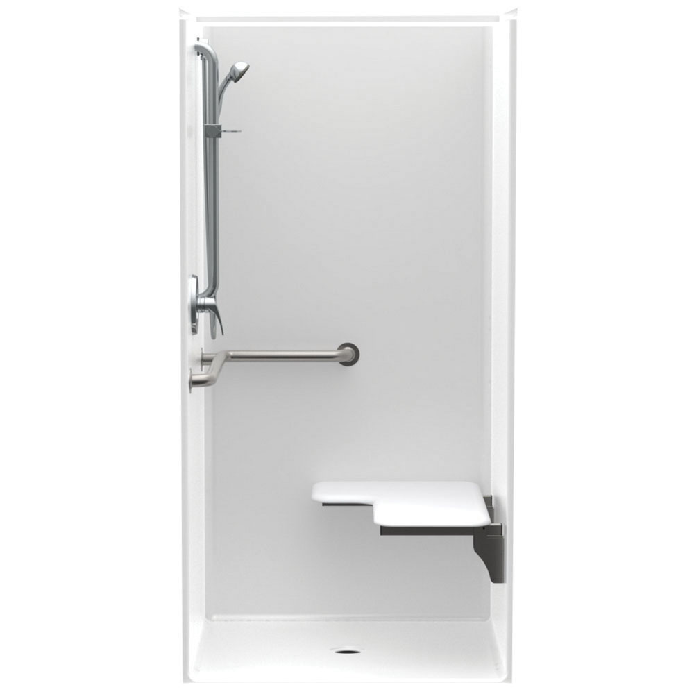 AQUATIC/LASCO 36" ADA SHOWER, RIGHT-HAND SEAT 1363-BFSC-R-WH (EXT DIM. 38x38-1/4x77)