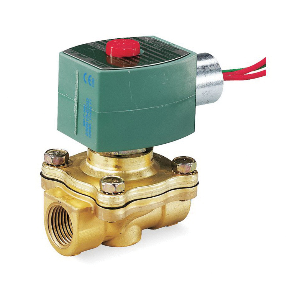 2 ASCO 8210G100 2 WAY BRZ, NC SOLENOID VALVE, 120/60 VAC, NBR SEALS, NPT ENDS
