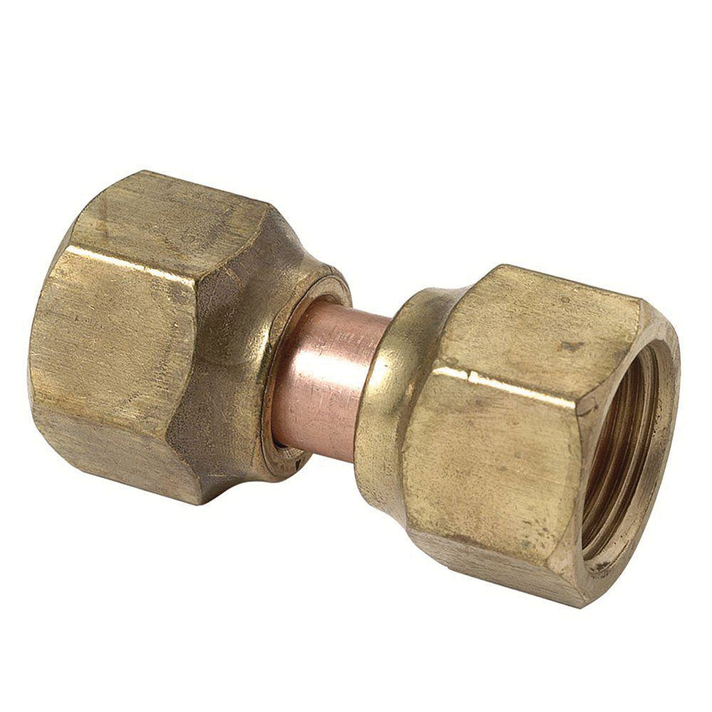#114FSV-6 3/8" OD TUBE BRASS SWIVEL NUT UNION VALVE CONNECTOR