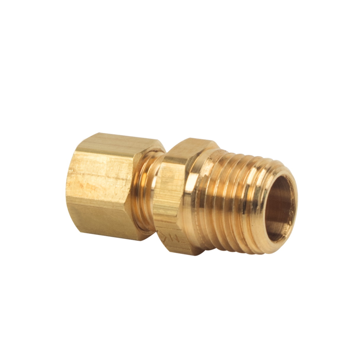 #68-4-4 / #68-44 / #C74-059 1/4" OD TUBE x 1/4" MIP BRASS COMPRESSION MALE ADPT *NOT approved for potable water.