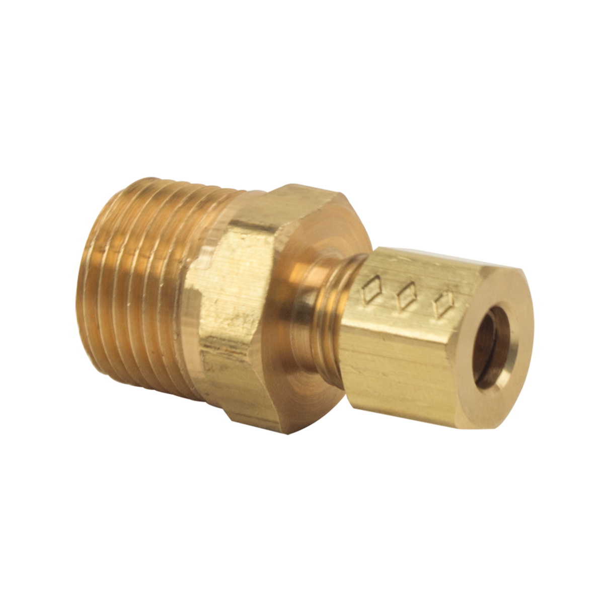 BrassCraft® 68-4-6 Reducing Adapter, 1/4 in Tube x 3/8 in MIP, Brass