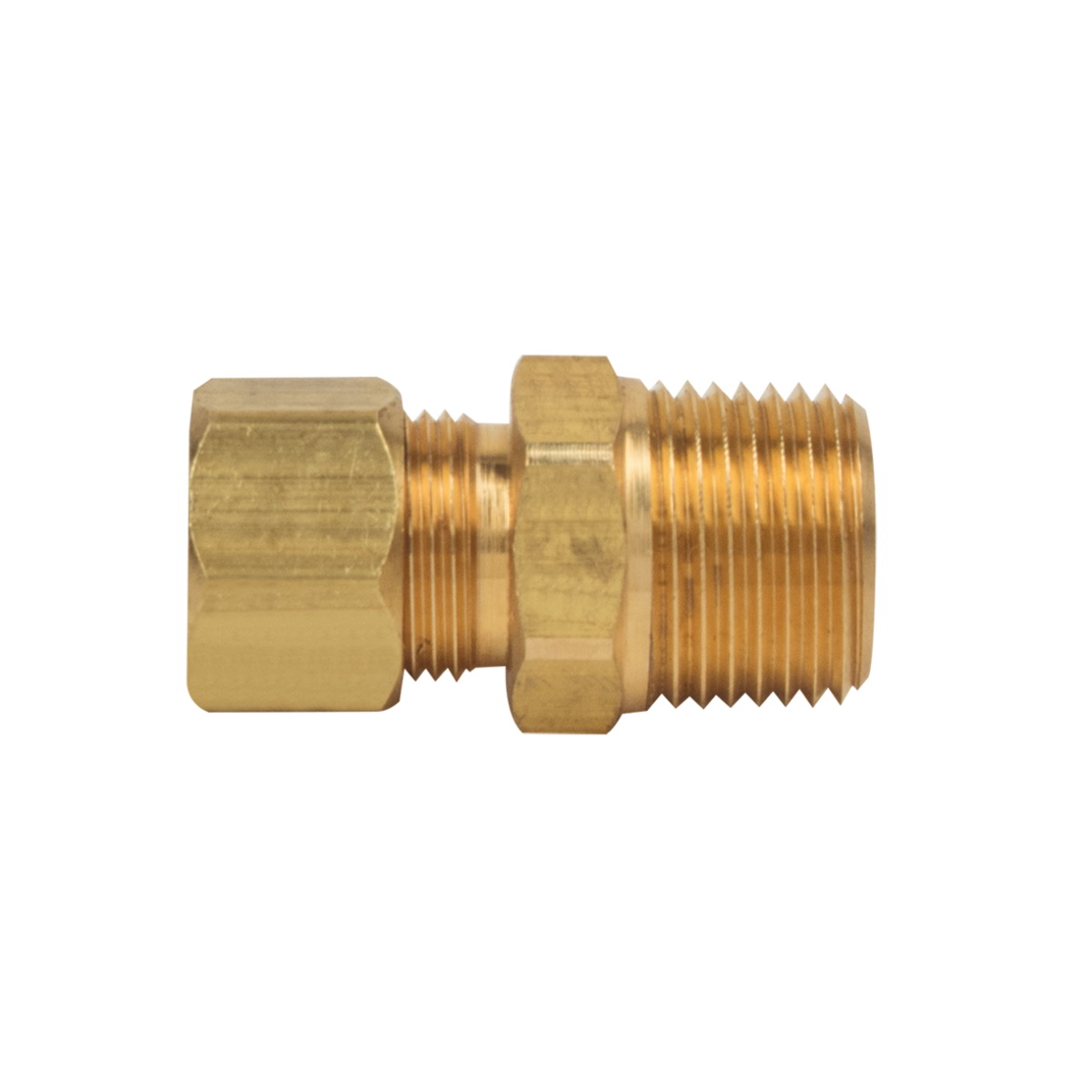 #68-6-6 / #C74-065 3/8" OD TUBE X 3/8" MIP BRASS COMPRESSION MALE ADPT *NOT approved for potable water.