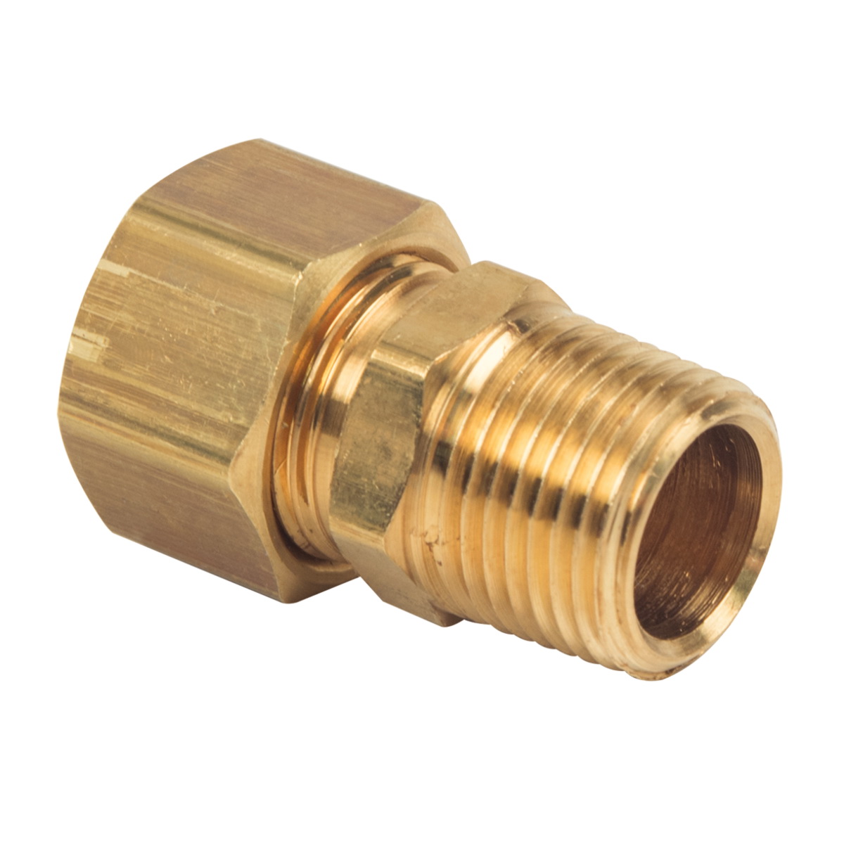 BrassCraft® 68-8-6 Reducing Adapter, 1/2 in Tube x 3/8 in MIP, Brass