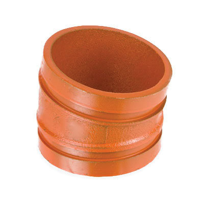 Smith-Cooper® Cooplok™ Orange Painted Ductile Iron 11.25 deg Standard Radius Elbow, Grooved, Import
