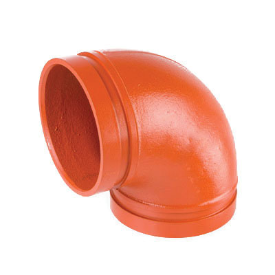 Smith-Cooper® Cooplok™ Orange Painted Ductile Iron 90 deg Short Radius Elbow, Grooved, Import