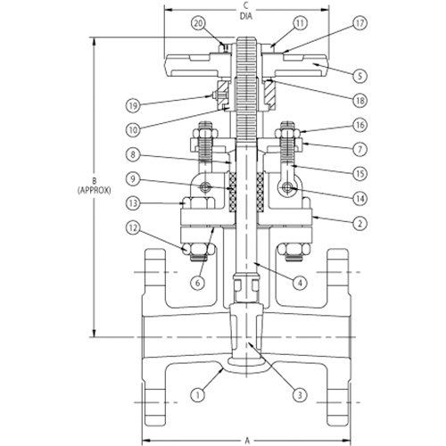 CRANE® Aloyco® Stainless Steel Rising Stem OSY Gate Valve - Flanged - Class 150