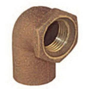 EPC Brass Cast 90 deg Solder Adapter Elbow, Copper x FNPT, Domestic