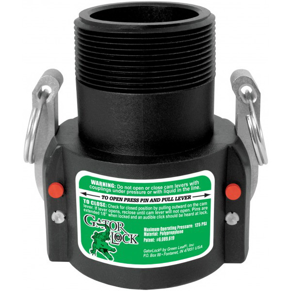 Green Leaf® GatorLock® Polypropylene Type B Cam Lever Coupling, Female Coupler x MNPT