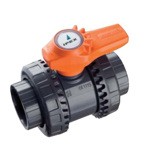 IPEX Dark Gray PVC Full Port True Union Ultra Compact Ball Valve, IPS Socket/FNPT, 232 psi, 32 - 140 deg F