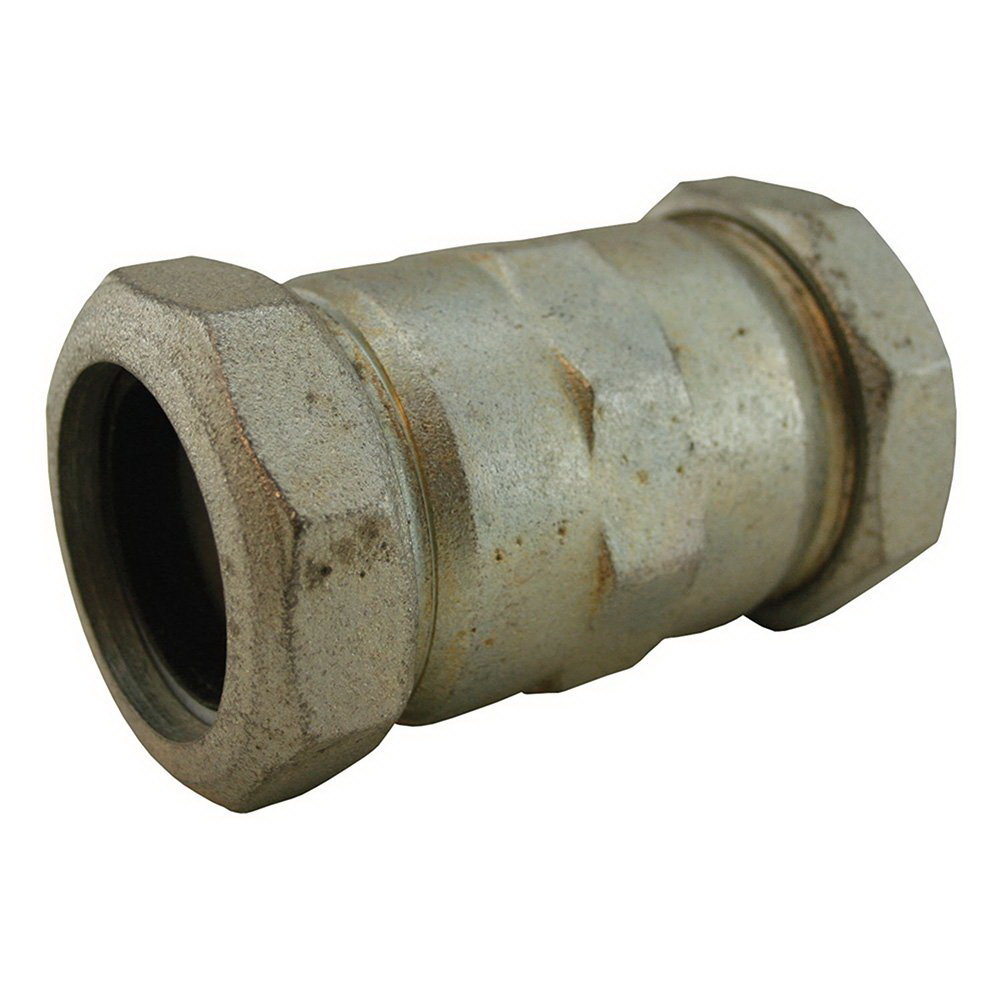 Jones Stephens™ Galvanized Malleable Iron Long Pattern Compression Coupling, IPS