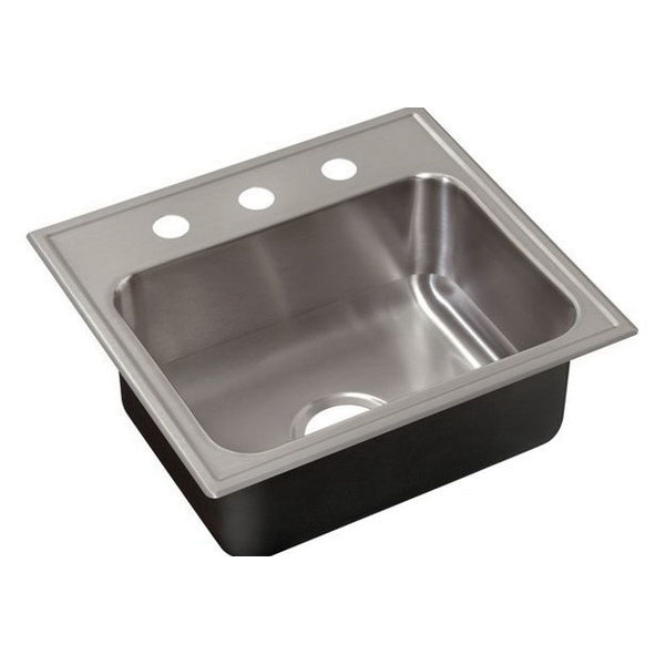 JUST SL-17519-A-GR 19X17-1/2 3-HOLE 18GA STAINLESS STEEL SINK