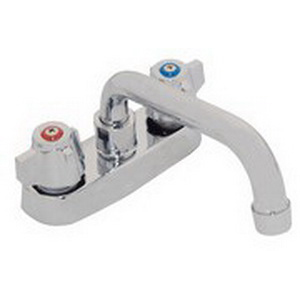 MATCO-NORCA CL-386CH(#RQ-406) 4" CHROME PLATE DECK MOUNT FAUCET, METAL LEVER HANDLES, W/ 6" SWING SPOUT