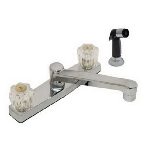 MATCO-NORCA #NM-310, 8" CHROME PLATE KITCHEN FAUCET, ACRYLIC HANDLES, WITH SPRAY