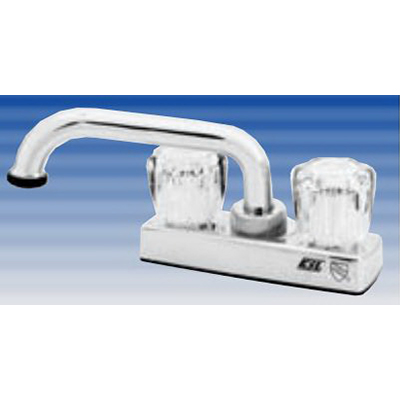 MATCO-NORCA #NM-985, 4" CHROME PLATE LAUNDRY FAUCET, ACRYLIC HANDLES, IAPMO
