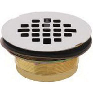 2 BRASS PLATED DIE-CAST SHOWER DRAIN W/SS GRID & QUICK CONNECT, RUBBER GASKET MATCO-NORCA SDBC200