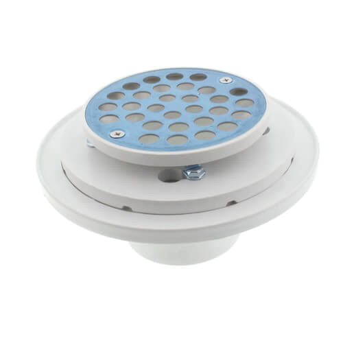MATCO-NORCA #SDPVC2 PVC TILE SHOWER DRAIN, ADJUSTABLE STRAINER, SS GRID