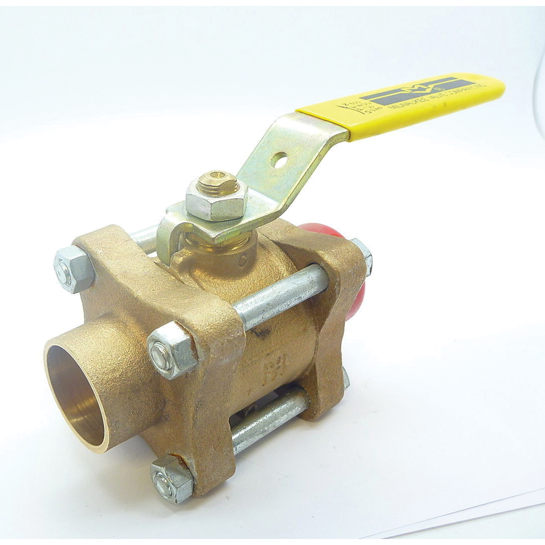Milwaukee Valve BA-350 Cast Bronze 3-Piece Full Port Ball Valve - Solder - 600 psi - 0 - 250 deg F