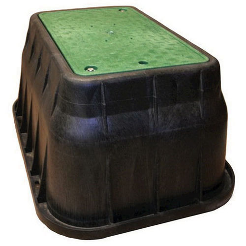 17x30" NDS 124BCDB RECTANGULAR VLV BOX w/BOLT DOWN LID (17W x 30L x 15D)