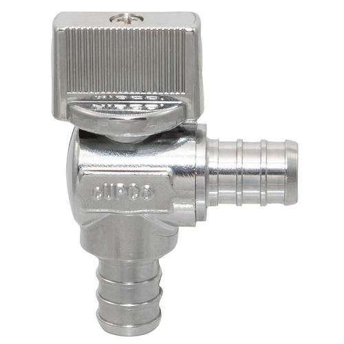 1/2x1/2 NIBCO 7165PEX-LF , LF ANGLE QTR TURN SUPPLY STOP 125 PSI CWP PEX x PEX