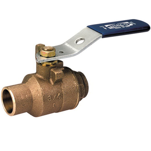 Nibco® Cast Red Bronze 2-Piece Conventional Port Ball Valve, Solder, 600 psi, 400 deg F