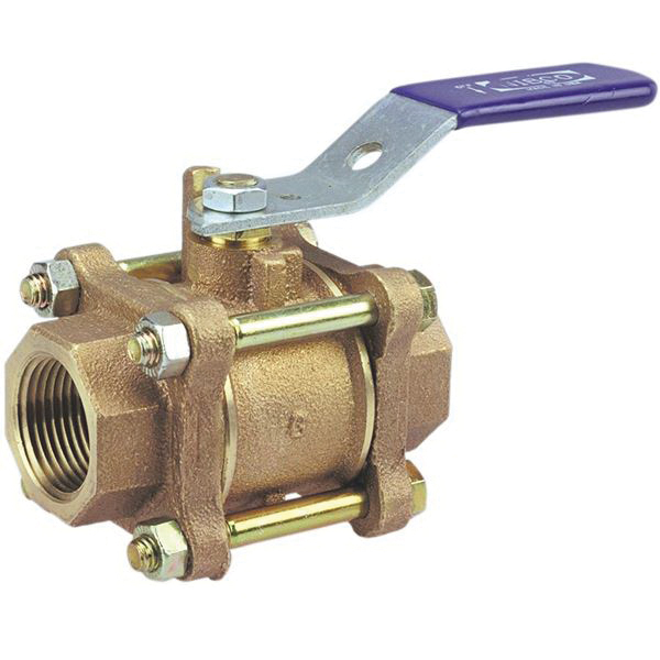 Nibco® Bronze 3-Piece Full Port Ball Valve, FNPT, 600 psi, 400 deg F
