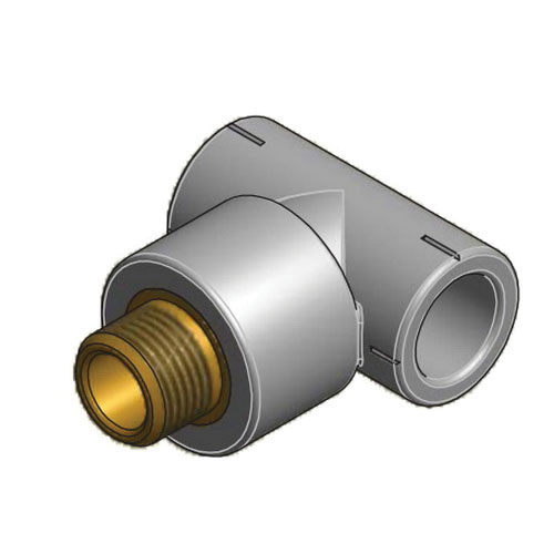 1/2x1/2 MALE THRD TEE W/NPT & LF BRS-SOCKET FUSION 27NTM2012NPT