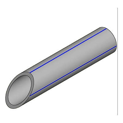 Niron Gray/Blue Random Copolymer Polypropylene Monolayer Pipe, 20 ft, Plain End
