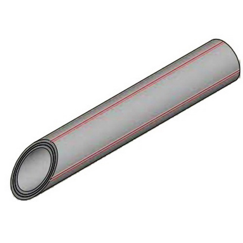 Niron Gray/Red Random Copolymer Polypropylene Multilayer Pipe, 20 ft, Plain End