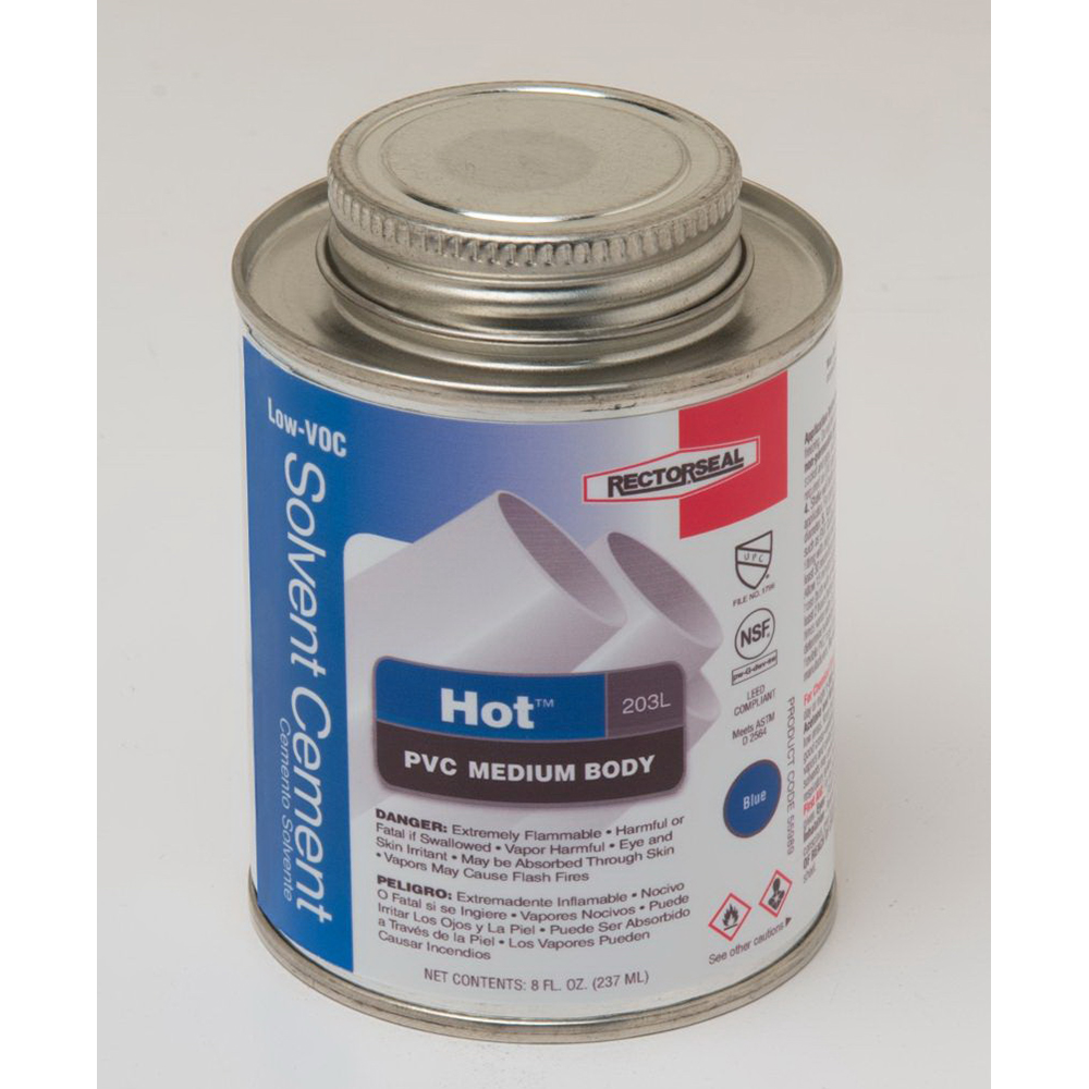 1/2 PT CAN RECTORSEAL HOT 203 PVC CEMENT #55989 (HAZMAT - NO UPS)