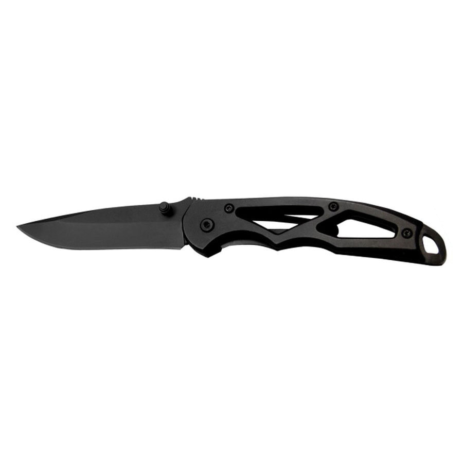 SARGE KNIFE SK-25BK BLACK TIN COATED SKELETON FRAME FOLDER w/POCKET CLIP