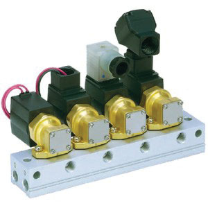 1/4" SMC VX3120-02N-3CR1 BRASS 3-WAY SOLENOID, 110 VAC CONDUIT